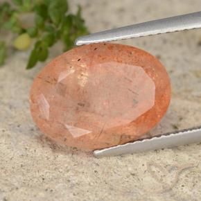 Pietra solare Arancione rossastra naturale da 5.97 ct, Ovale, Traslucido