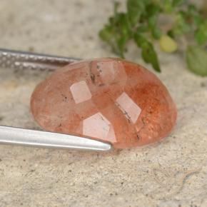 Pietra solare Arancione rossastra naturale da 5.97 ct, Ovale, Traslucido