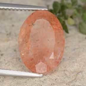 Pietra solare Arancio medio-chiaro naturale da 5.43 ct, Ovale, Traslucido