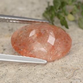 Pietra solare Arancio medio-chiaro naturale da 5.43 ct, Ovale, Traslucido