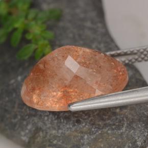Pietra del sole naturale arancione da 6,17 ct, taglio ovale, traslucido