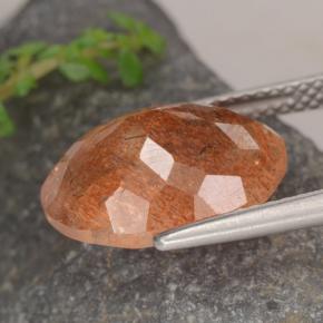 Pietra del sole naturale arancione da 5,25 ct, taglio ovale, traslucido