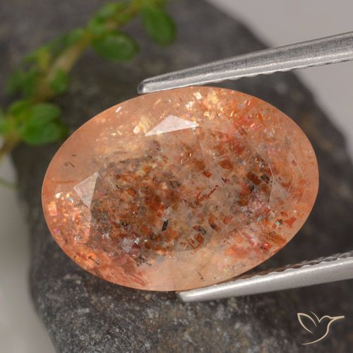 5.31ct Naturale zenzero arancia Pietra solare, Ovale, Trasparente