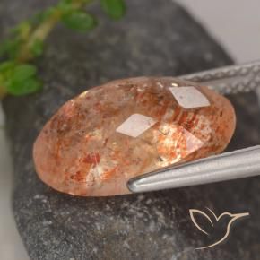 Pietra solare zenzero arancia naturale da 5.31 ct, Ovale, Trasparente