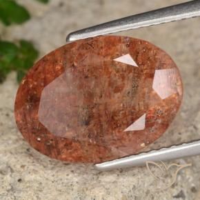 Pietra solare Pompelmo Arancia naturale da 6.46 ct, Ovale, Traslucido