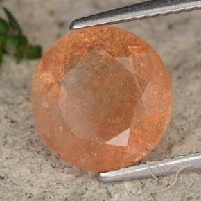 Pietra solare Yam Arancia naturale da 3.51 ct, Rotondo, Traslucido
