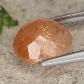 Pietra solare Yam Arancia naturale da 3.51 ct, Rotondo, Traslucido