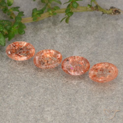2.33ctw Naturale Pompelmo Arancia Pietra solare, Ovale, Traslucido