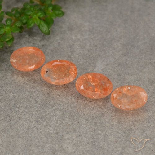 Pietra del sole naturale arancione da 2,16 ct, taglio ovale, traslucido