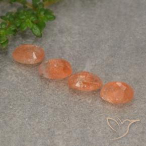 Pietra del sole naturale arancione da 2,16 ct, taglio ovale, traslucido