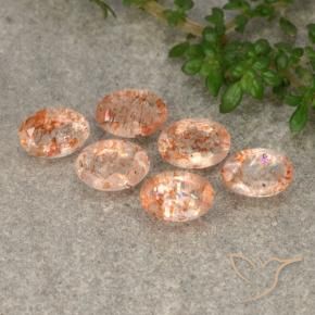 Gemme di Pietra solare Arancio tigre chiaro naturale da 2.76 ct, Ovale, Traslucido
