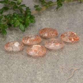 Gemme di Pietra solare Arancio tigre chiaro naturale da 2.76 ct, Ovale, Traslucido