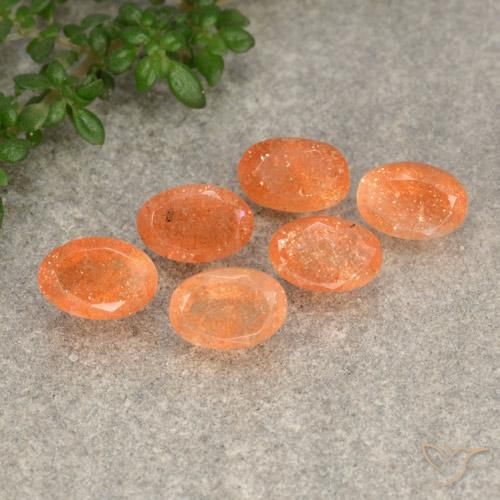 3.32ctw Naturale Yam Arancia Pietra solare, Ovale, Traslucido