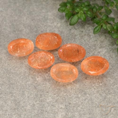 Gemme di Pietra solare Yam Arancia naturale da 3.32 ct, Ovale, Traslucido