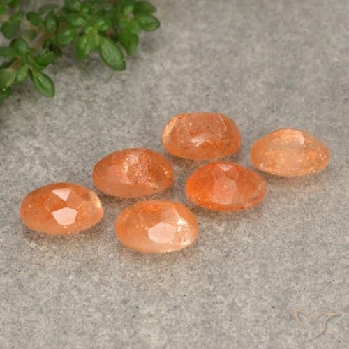 Gemme di Pietra solare Yam Arancia naturale da 3.32 ct, Ovale, Traslucido