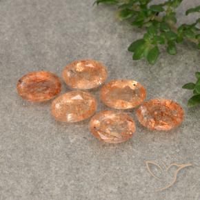 Gemme di Pietra solare Arancio caldo naturale da 2.27 ct, Ovale, Traslucido