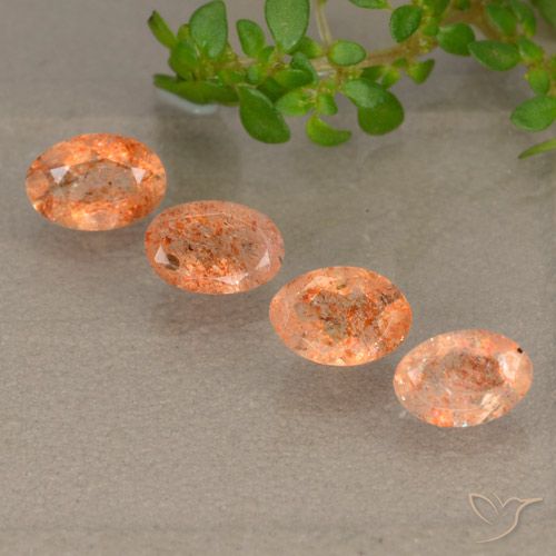 2.04ctw Naturale Arancio caldo Pietra solare, Ovale, Traslucido