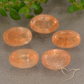 Gemme di Pietra solare Arancione rossastra naturale da 2.47 ct, Ovale, Traslucido