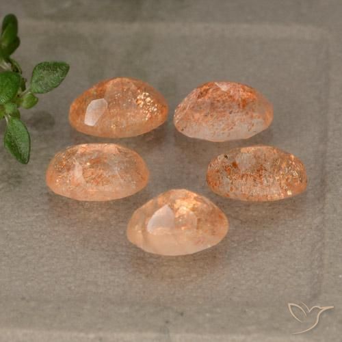 Gemme di Pietra solare Arancione rossastra naturale da 2.57 ct, Ovale, Traslucido