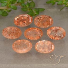 Gemme di Pietra solare Arancio medio-chiaro naturale da 3.92 ct, Ovale, Traslucido