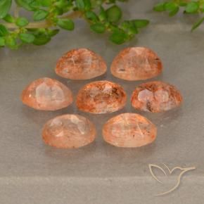 Gemme di Pietra solare Arancio medio-chiaro naturale da 3.92 ct, Ovale, Traslucido