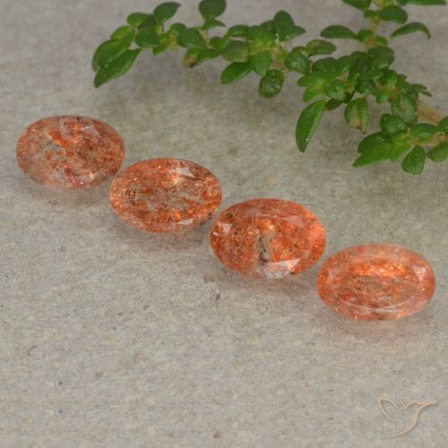 2.20ctw Naturale Arancio Medio Pietra solare, Ovale, Traslucido