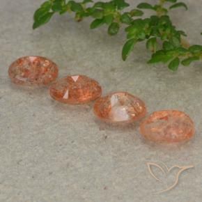 Gemme di Pietra solare Arancio Medio naturale da 2.20 ct, Ovale, Traslucido
