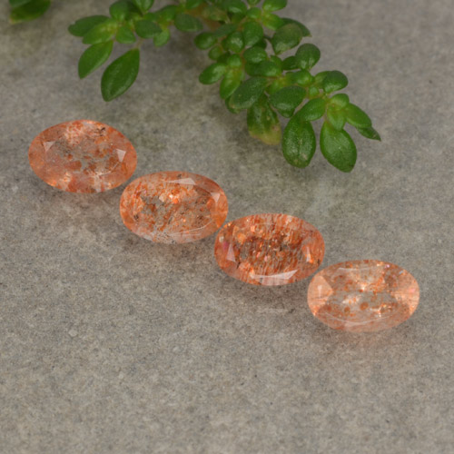Pietra del sole naturale arancione da 2,18 ct, taglio ovale, traslucido