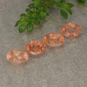 Pietra del sole naturale arancione da 2,18 ct, taglio ovale, traslucido