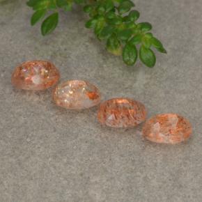 Pietra del sole naturale arancione da 2,18 ct, taglio ovale, traslucido