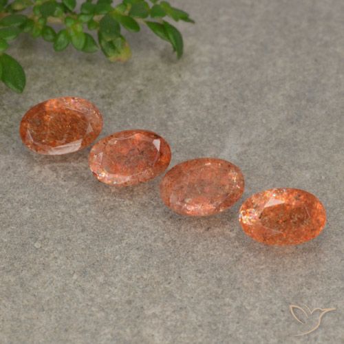 2.09ctw Naturale Yam Arancia Pietra solare, Ovale, Traslucido