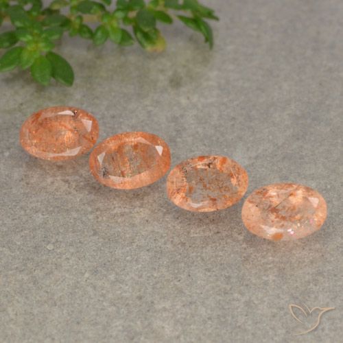 2.57ctw Naturale Arancione chiaro Pietra solare, Ovale, Traslucido