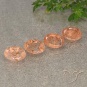 Gemme di Pietra solare Arancione chiaro naturale da 2.57 ct, Ovale, Traslucido