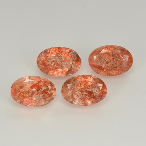 Gemme di Pietra solare Arancio Medio naturale da 2.20 ct, Taglio ovale, Traslucido