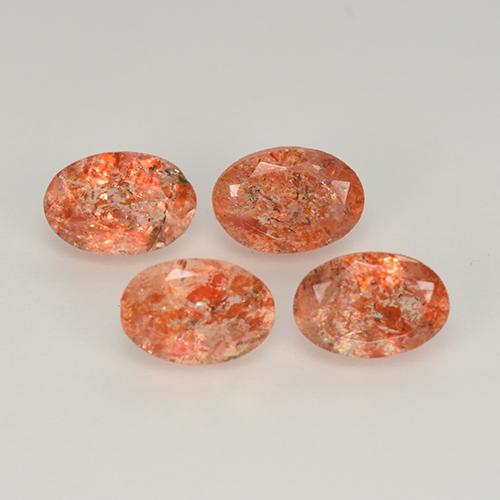 Gemme di Pietra solare Arancio Medio naturale da 2.20 ct, Taglio ovale, Traslucido