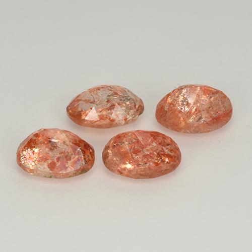 Gemme di Pietra solare Arancio Medio naturale da 2.20 ct, Taglio ovale, Traslucido
