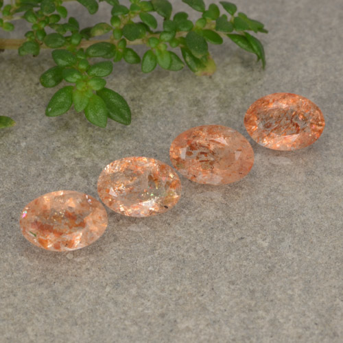 Pietra del sole naturale arancione da 1,67 ct, taglio ovale, traslucido