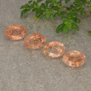 Pietra del sole naturale arancione da 1,67 ct, taglio ovale, traslucido