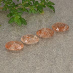 Pietra del sole naturale arancione da 1,67 ct, taglio ovale, traslucido