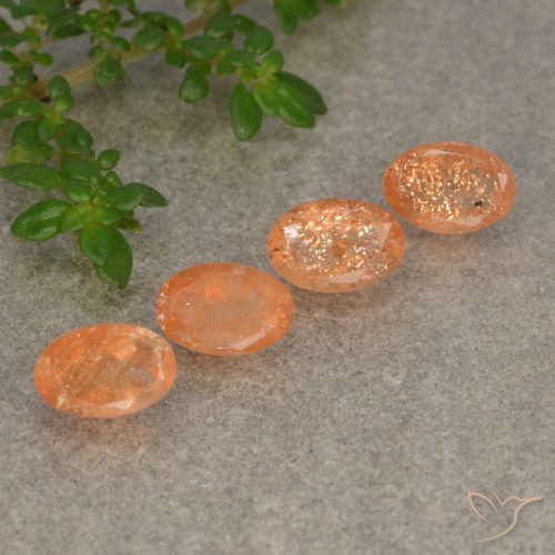 2.25ctw Naturale Arancio Medio Pietra solare, Ovale, Traslucido