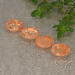 Gemme di Pietra solare Arancio Medio naturale da 2.25 ct, Ovale, Traslucido