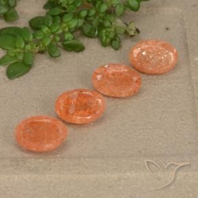 Gemme di Pietra solare Arancio Medio naturale da 2.36 ct, Ovale, Traslucido