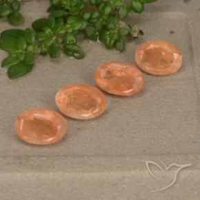 Gemme di Pietra solare Arancia Albicocca tiepida Warm naturale da 2.26 ct, Ovale, Traslucido