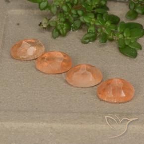 Gemme di Pietra solare Arancia Albicocca tiepida Warm naturale da 2.26 ct, Ovale, Traslucido