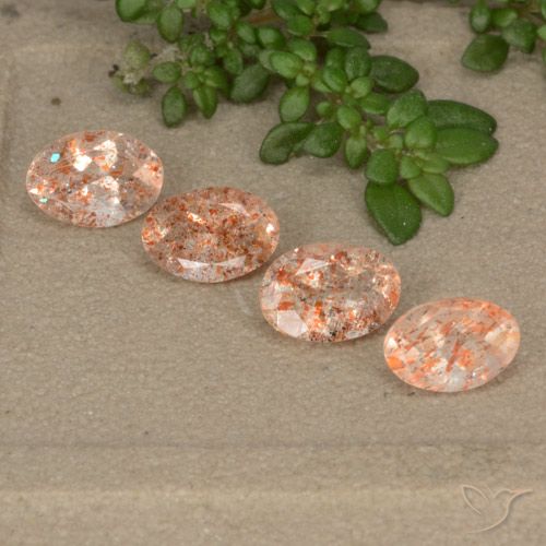 1.94ctw Naturale Arancione chiaro Pietra solare, Ovale, Traslucido