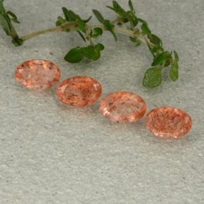 Pietra del sole naturale arancione da 2,05 ct, taglio ovale, traslucido