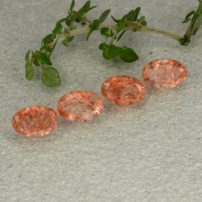 Pietra del sole naturale arancione da 2,05 ct, taglio ovale, traslucido