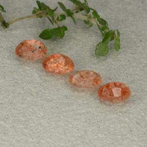 Pietra del sole naturale arancione da 2,05 ct, taglio ovale, traslucido