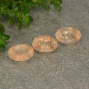 Pietra del sole naturale arancione da 1,52 ct, taglio ovale, traslucido