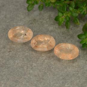 Pietra del sole naturale arancione da 1,52 ct, taglio ovale, traslucido